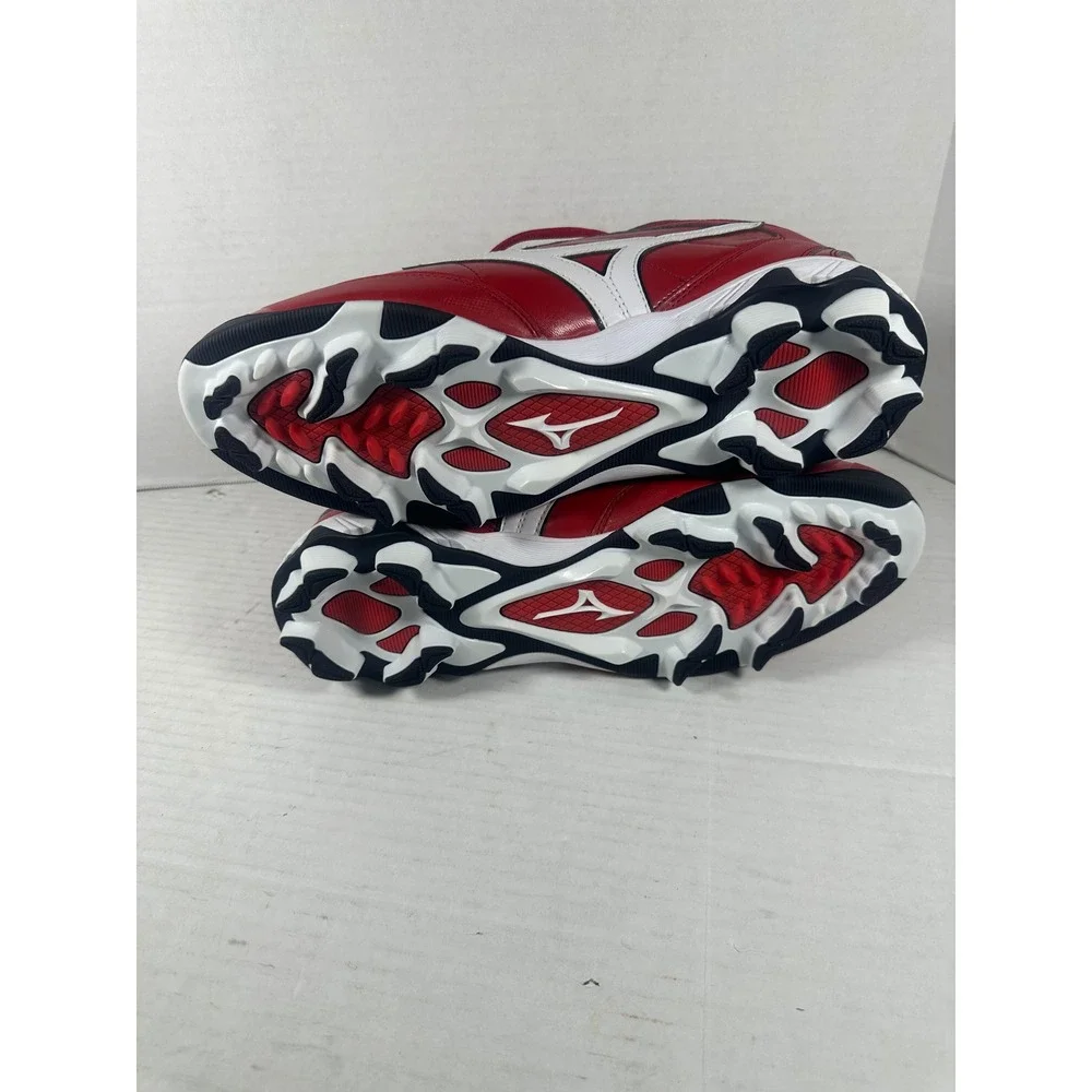Mizuno 9-Spike Franchise Mid‎ G4 Baseball Cleats Red White Mens 14 320283.1000